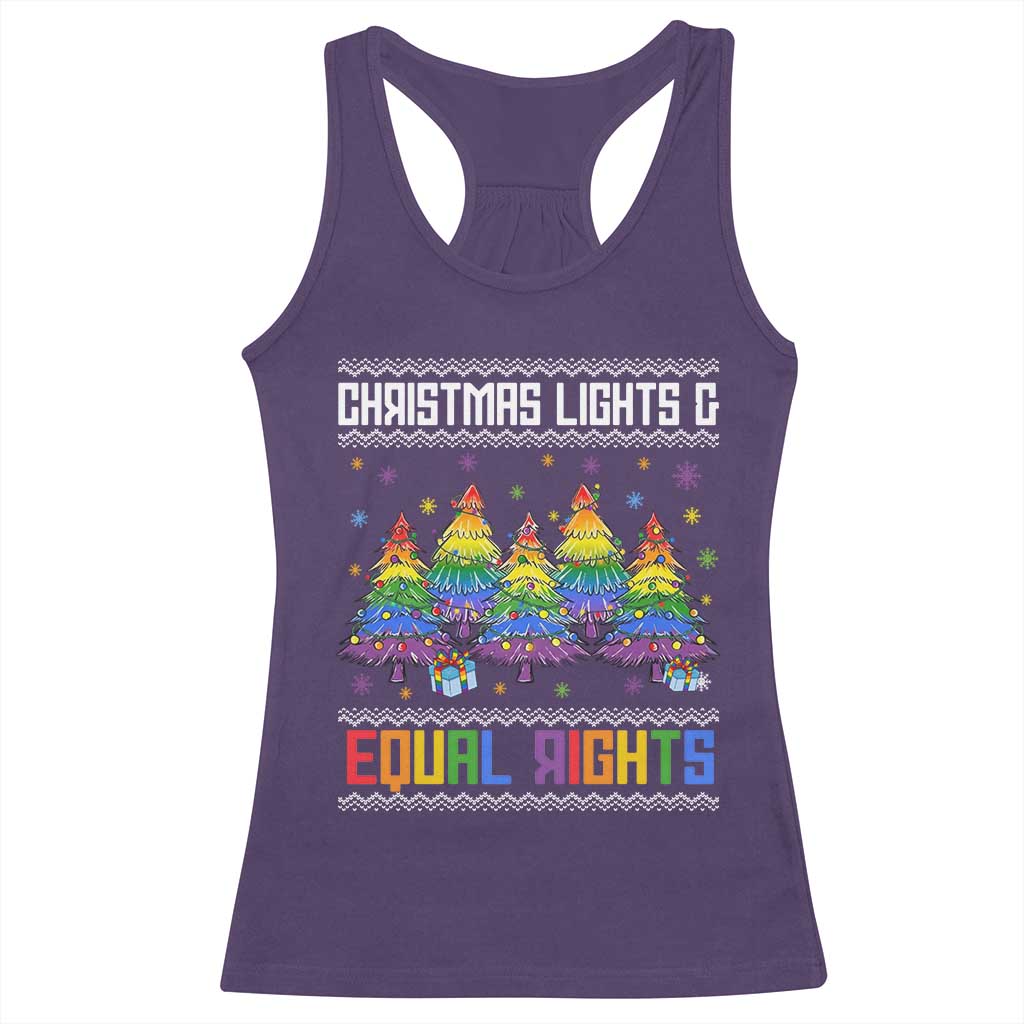 Christmas Equality Lights Ugly Sweater Racerback Tank Top Xmas Activism Gift TS12 Purple Print Your Wear