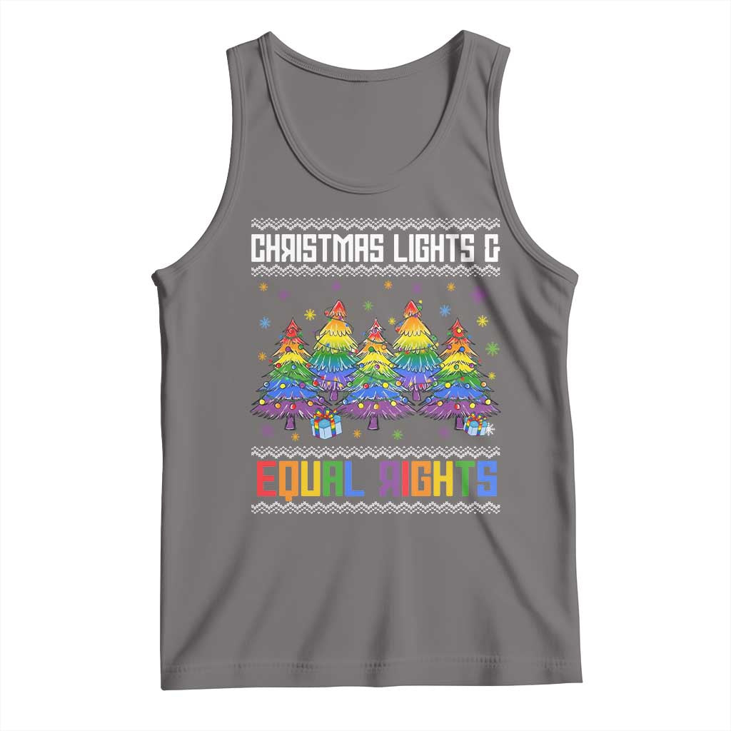 Christmas Equality Lights Ugly Sweater Tank Top Xmas Activism Gift TS12 Deep Heather Print Your Wear