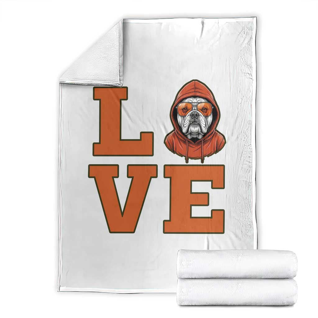 Love Vintage Cool Bulldog Throw Blanket Game Day Dog Lover TS12 Black Print Your Wear