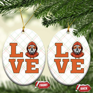 Love Vintage Cool Bulldog Ceramic Ornament Game Day Dog Lover TS12 Print Your Wear