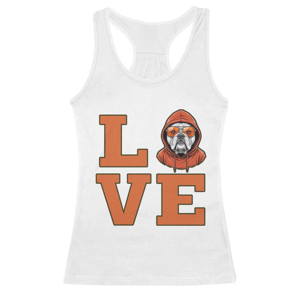 Love Vintage Cool Bulldog Racerback Tank Top Game Day Dog Lover TS12 White Print Your Wear