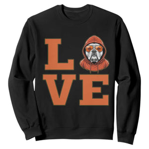 Love Vintage Cool Bulldog Sweatshirt Game Day Dog Lover TS12 Black Print Your Wear