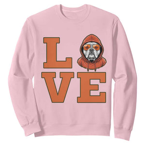 Love Vintage Cool Bulldog Sweatshirt Game Day Dog Lover TS12 Light Pink Print Your Wear