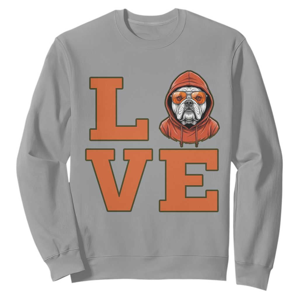 Love Vintage Cool Bulldog Sweatshirt Game Day Dog Lover TS12 Sport Gray Print Your Wear