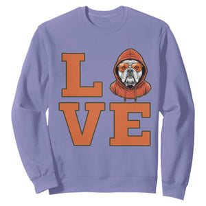 Love Vintage Cool Bulldog Sweatshirt Game Day Dog Lover TS12 Violet Print Your Wear