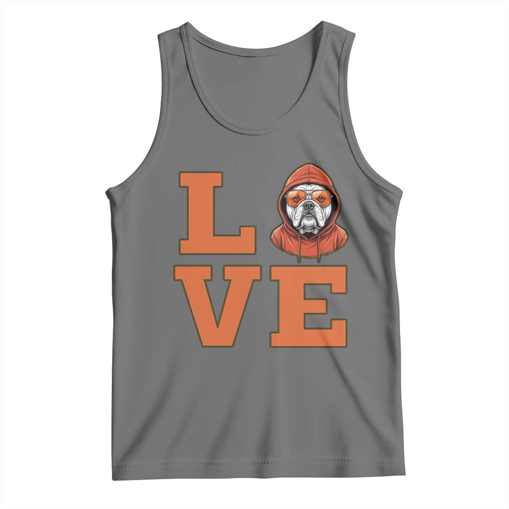 Love Vintage Cool Bulldog Tank Top Game Day Dog Lover TS12 Black Heather Print Your Wear