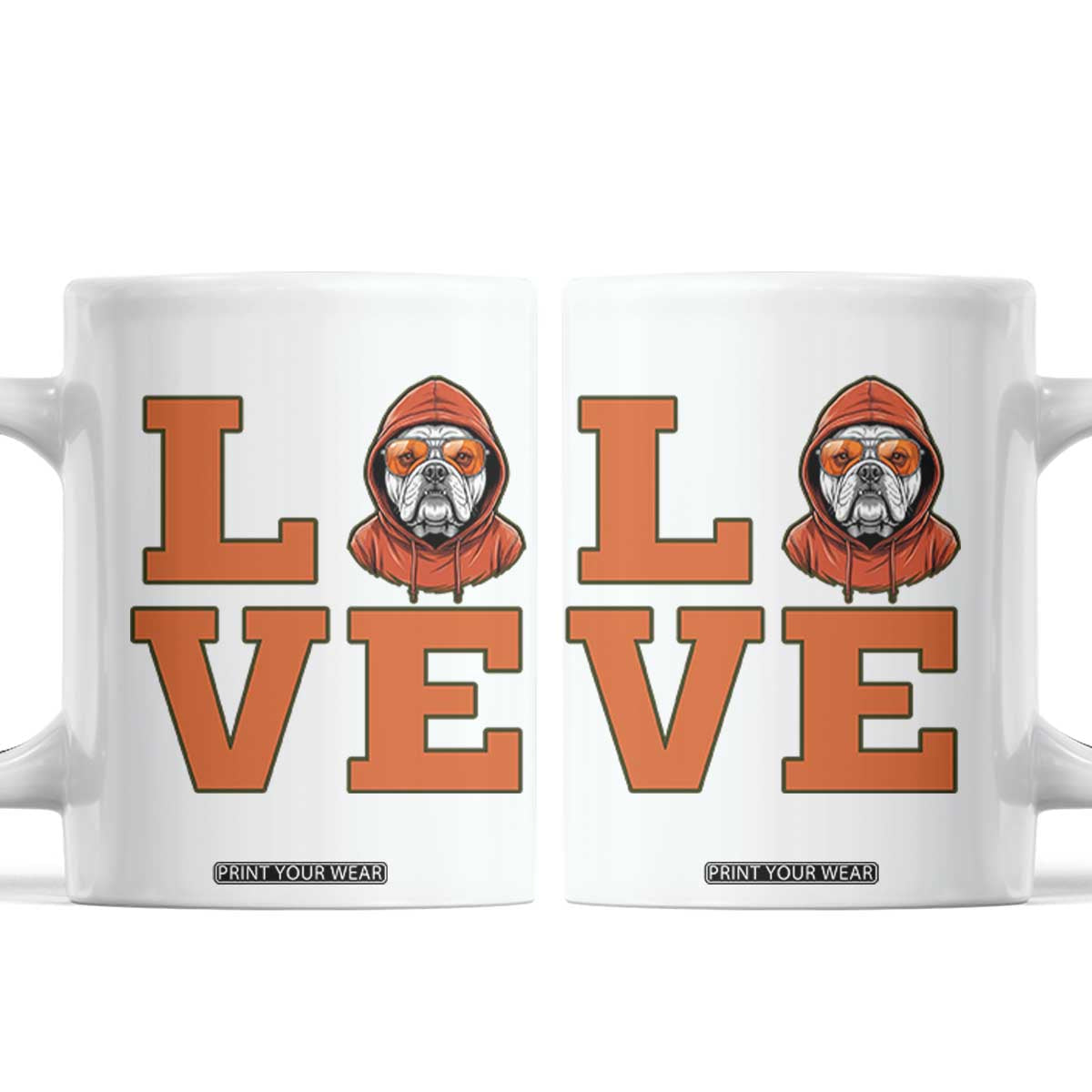 Love Vintage Cool Bulldog Coffee Mug Game Day Dog Lover TS12 White Print Your Wear