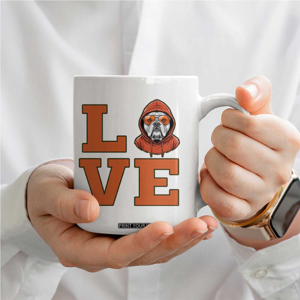 Love Vintage Cool Bulldog Coffee Mug Game Day Dog Lover TS12 Print Your Wear