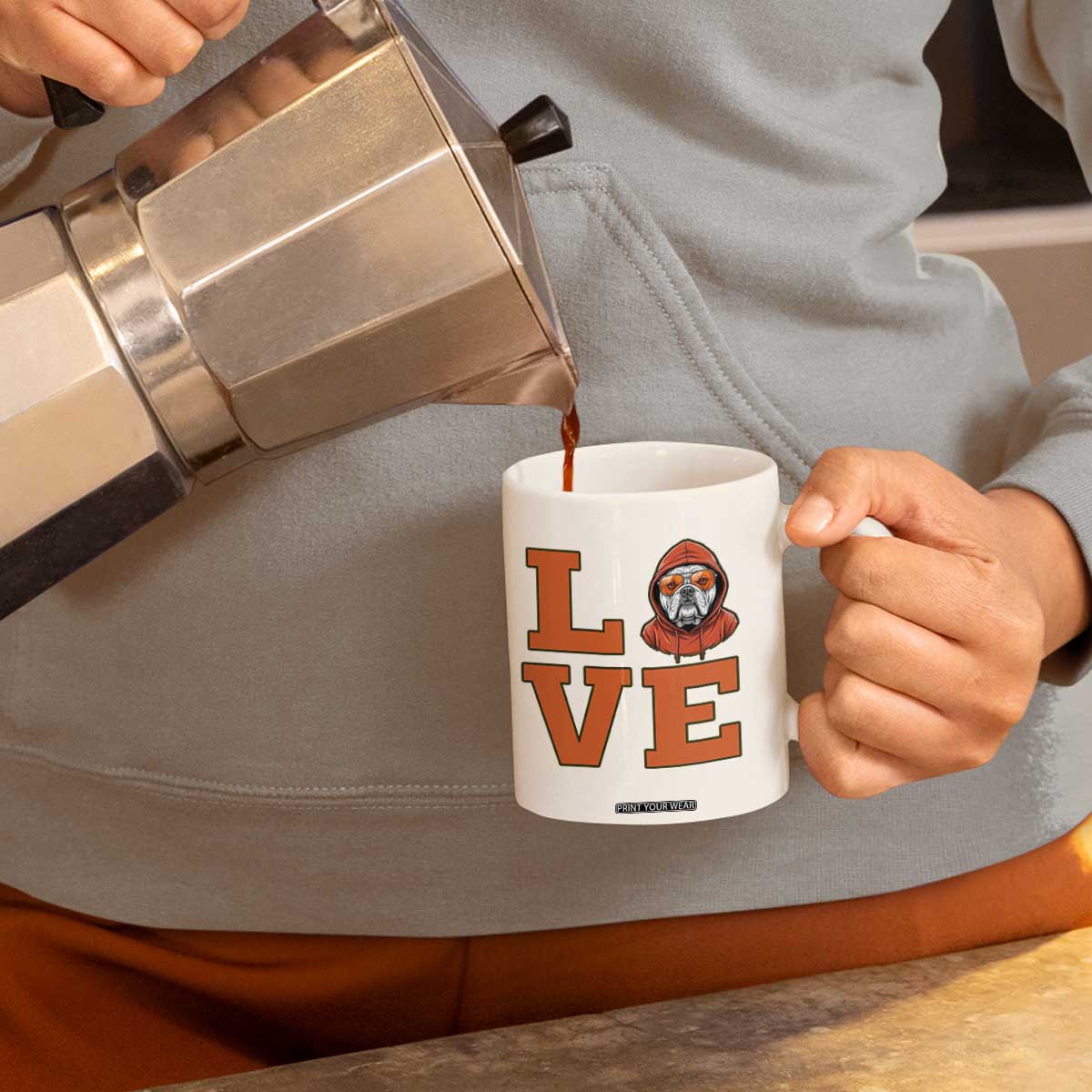 Love Vintage Cool Bulldog Coffee Mug Game Day Dog Lover TS12 Print Your Wear