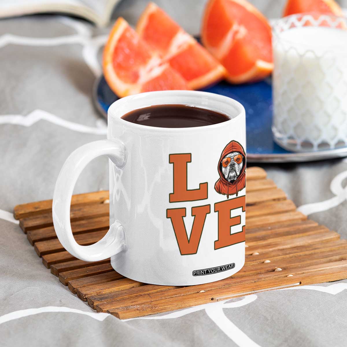 Love Vintage Cool Bulldog Coffee Mug Game Day Dog Lover TS12 Print Your Wear