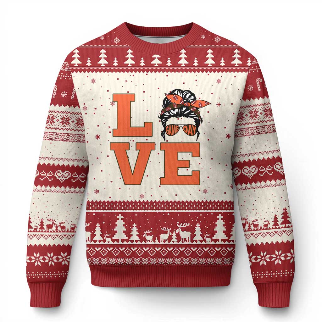 Love Vintage Cool Pun Girl Ugly Christmas Sweater Game Day Gift TS12 Beige Red Print Your Wear