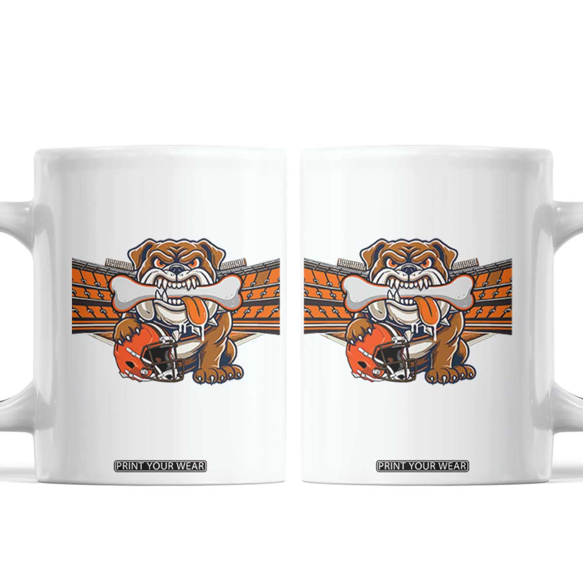 Funny Bulldog Football Lover Coffee Mug Game Day Fan Lifestyle TS12 White Print Your Wear