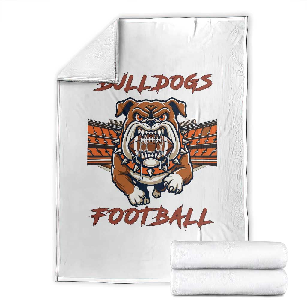 Bulldog Football Lover Throw Blanket Midwest Game Day Lifestyle TS12 Black Print Your Wear