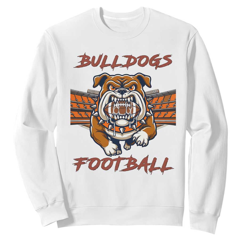Bulldog Football Lover Sweatshirt Midwest Game Day Lifestyle TS12 White Print Your Wear