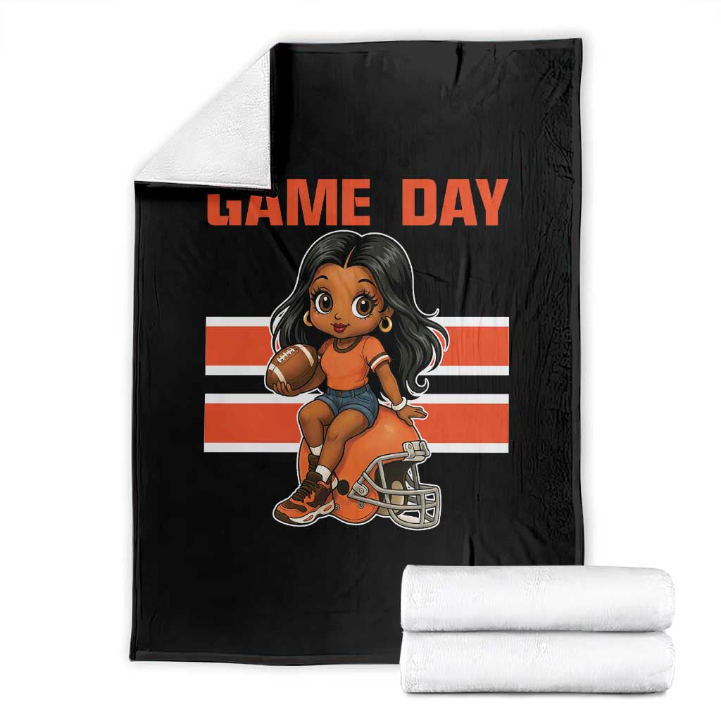 Funny Game Day Cute Girl Throw Blanket Midwest Football Player Gift TS12 Black Print Your Wear