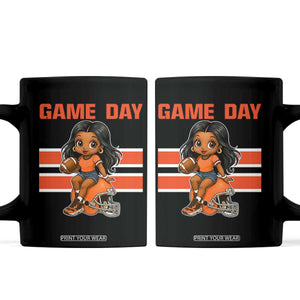Funny Game Day Cute Girl Coffee Mug Midwest Football Player Gift TS12 Black Print Your Wear