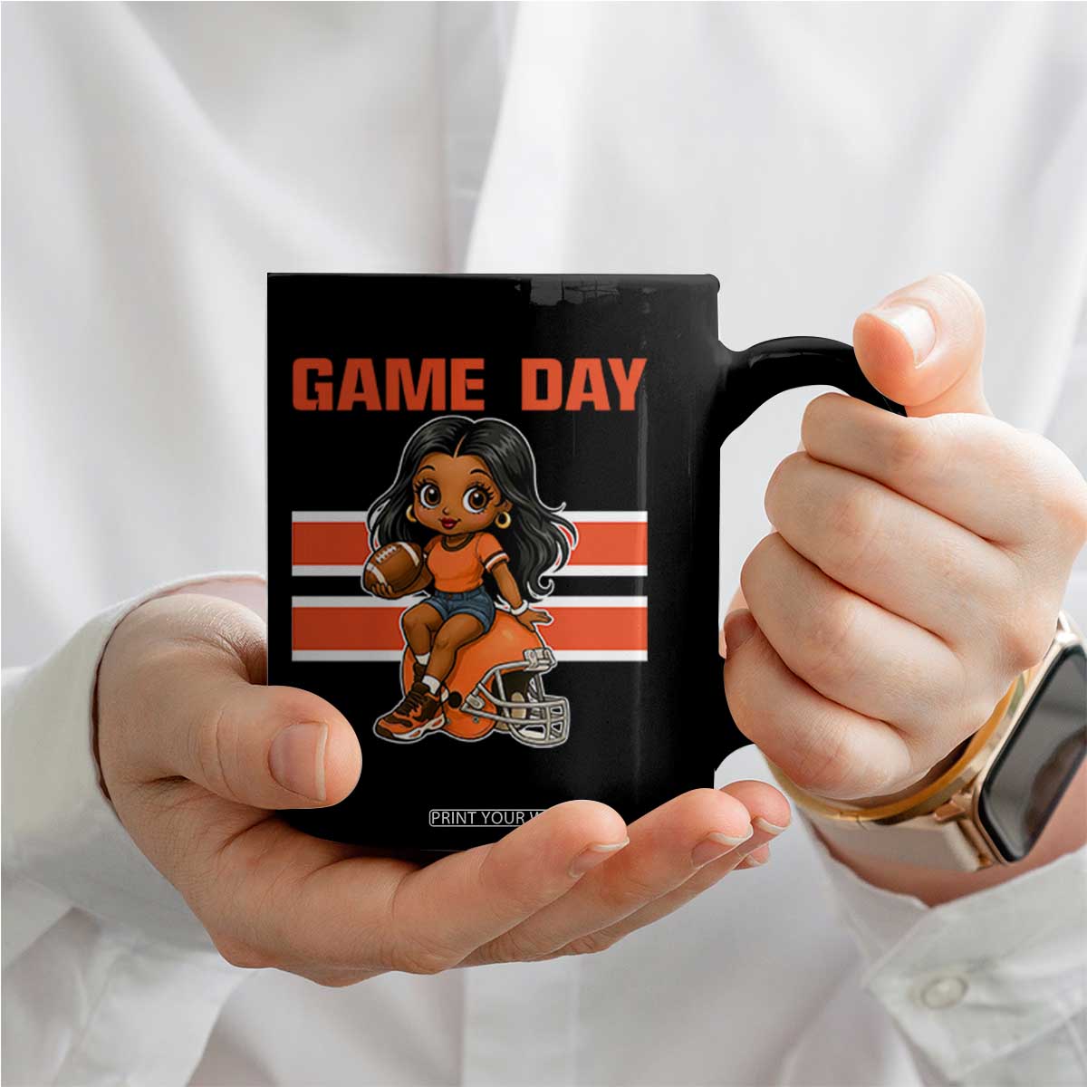 Funny Game Day Cute Girl Coffee Mug Midwest Football Player Gift TS12 Print Your Wear