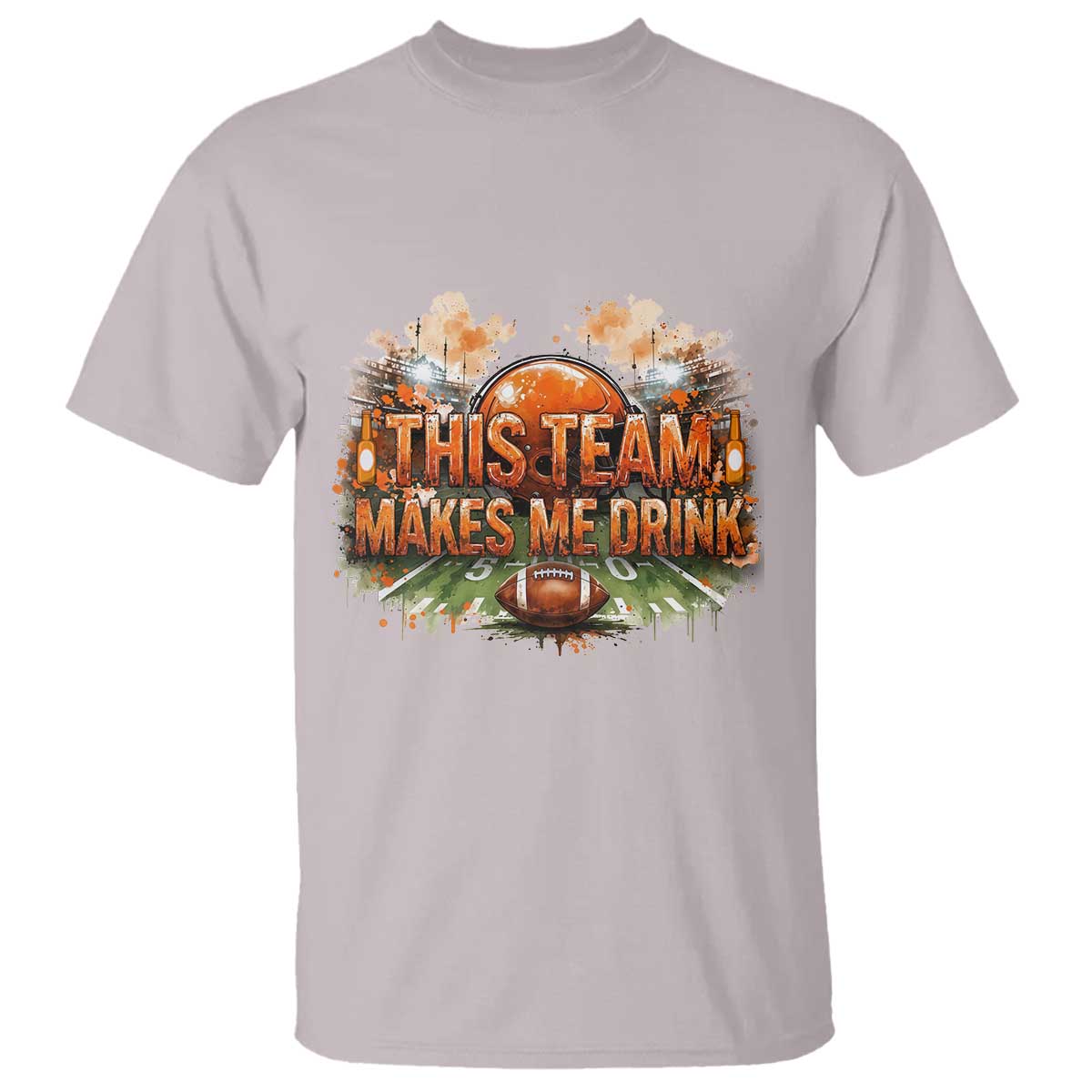This Team Makes Me Drink T Shirt CFBB Fan Gift TS12 Ice Gray Print Your Wear