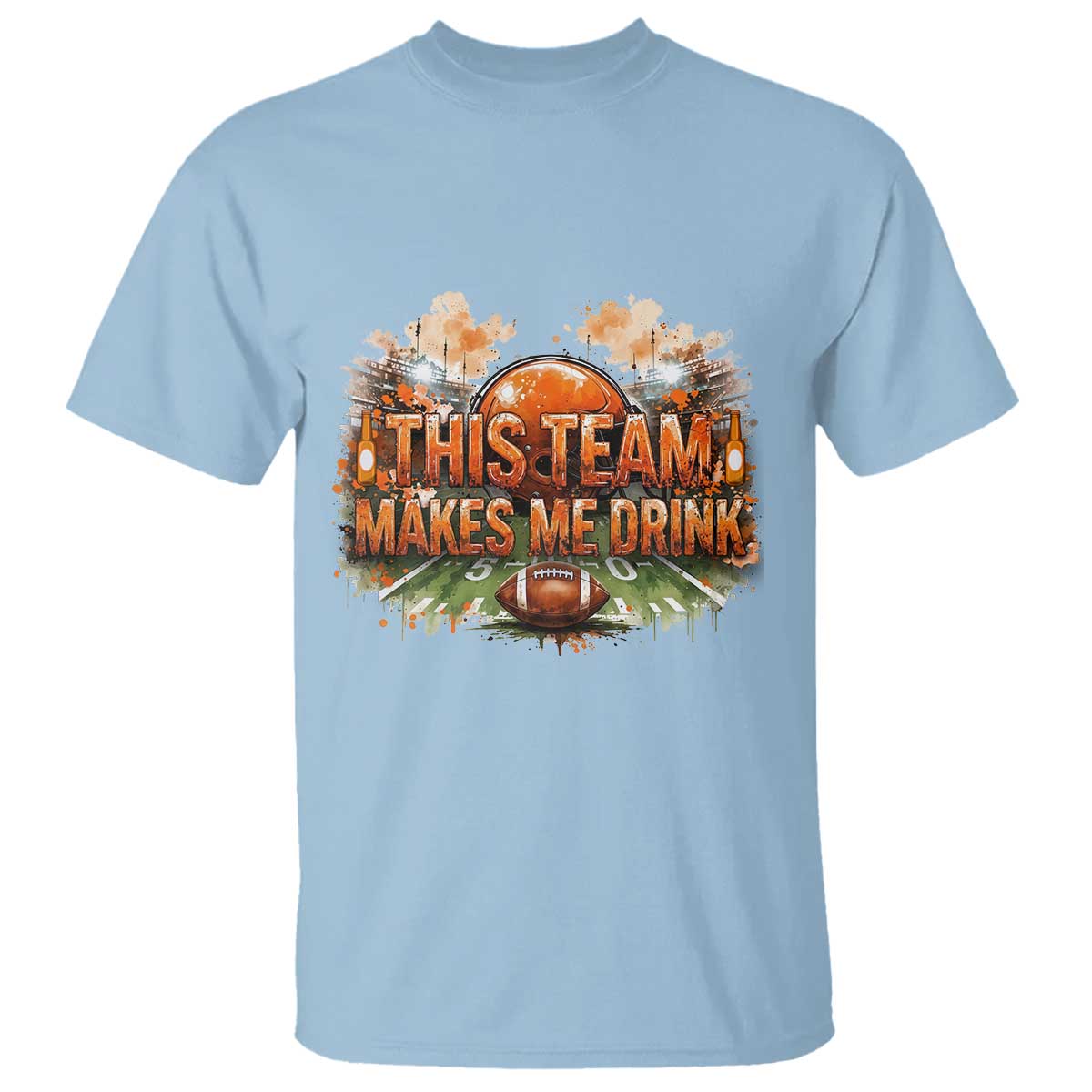 This Team Makes Me Drink T Shirt CFBB Fan Gift TS12 Light Blue Print Your Wear