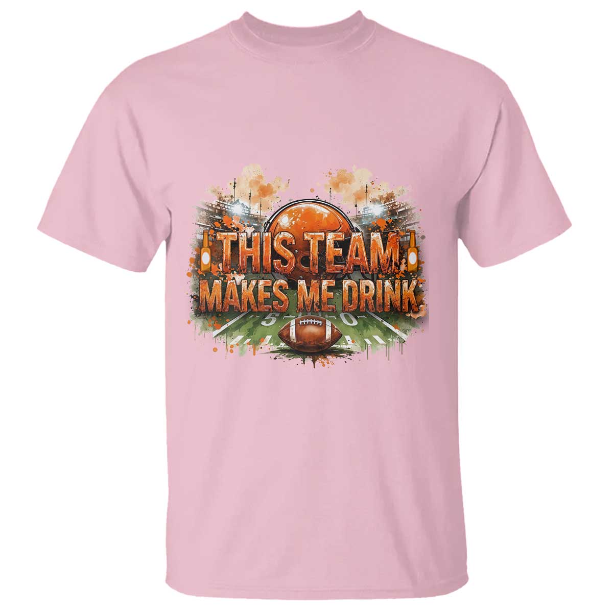 This Team Makes Me Drink T Shirt CFBB Fan Gift TS12 Light Pink Print Your Wear