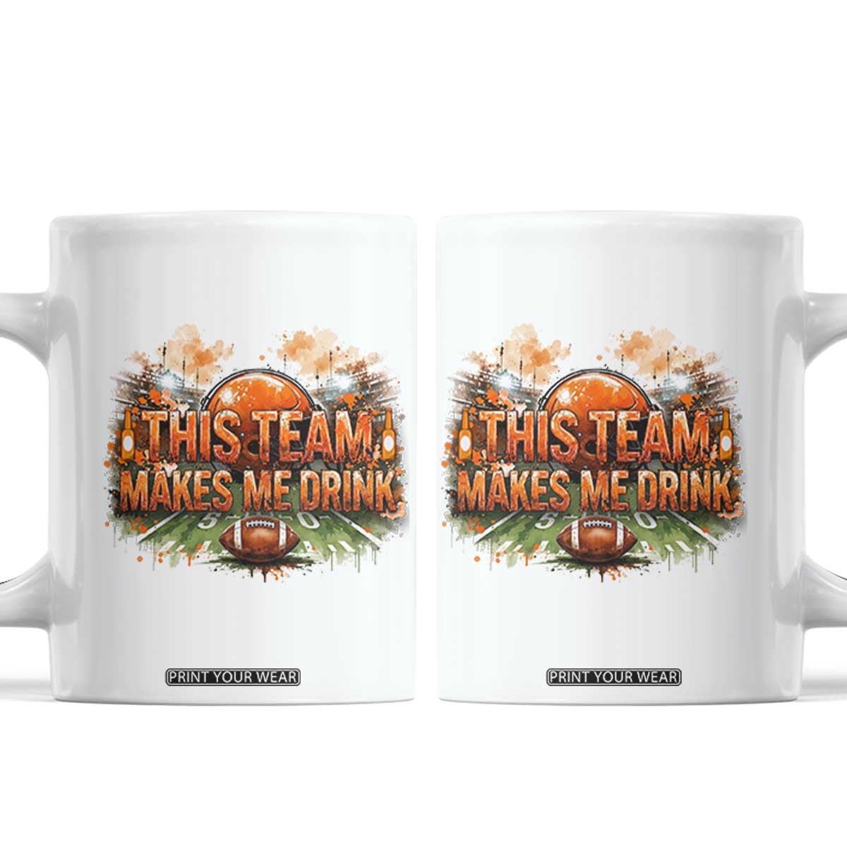 This Team Makes Me Drink Coffee Mug CFBB Fan Gift TS12 White Print Your Wear