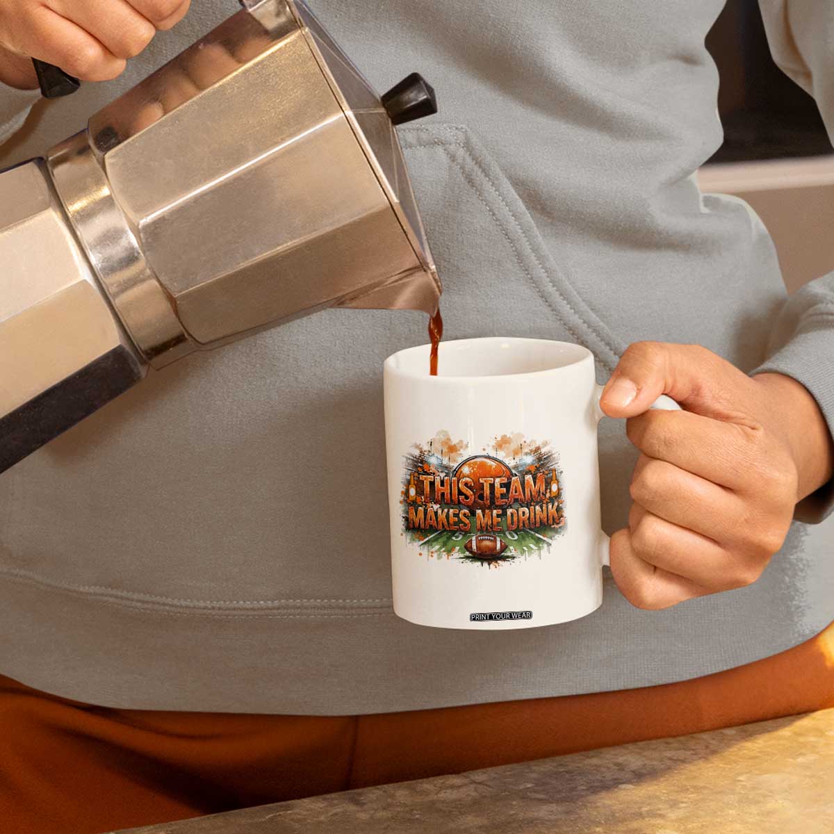This Team Makes Me Drink Coffee Mug CFBB Fan Gift TS12 Print Your Wear