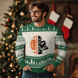 Midwest Football Lover Ugly Christmas Sweater CFBB Fan Gift TS12 Beige Green Print Your Wear