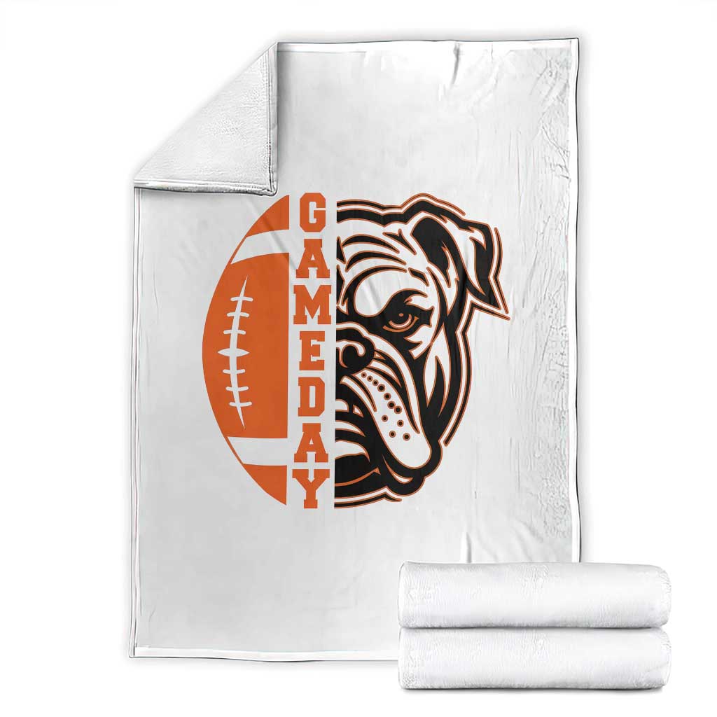Bulldog Football Lover Throw Blanket Game Day Fan Lifestyle TS12 White Print Your Wear
