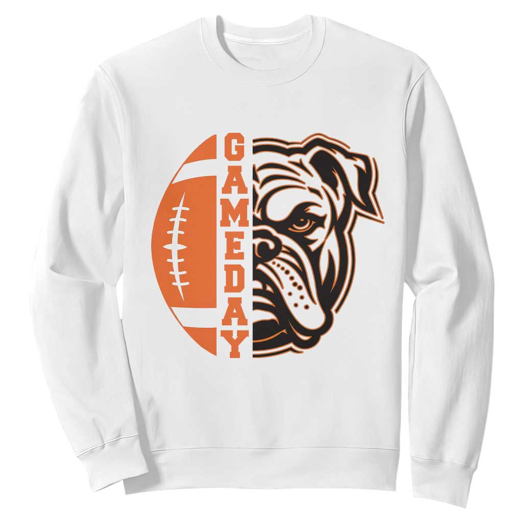 Bulldog Football Lover Sweatshirt Game Day Fan Lifestyle TS12 White Print Your Wear