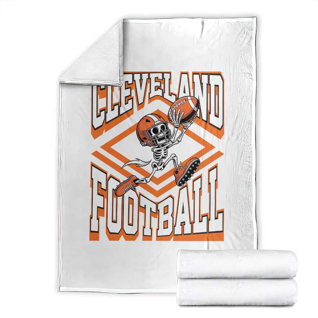 Funny Skeleton Dark Football Throw Blanket CFBB Fan Gift TS12 Black Print Your Wear