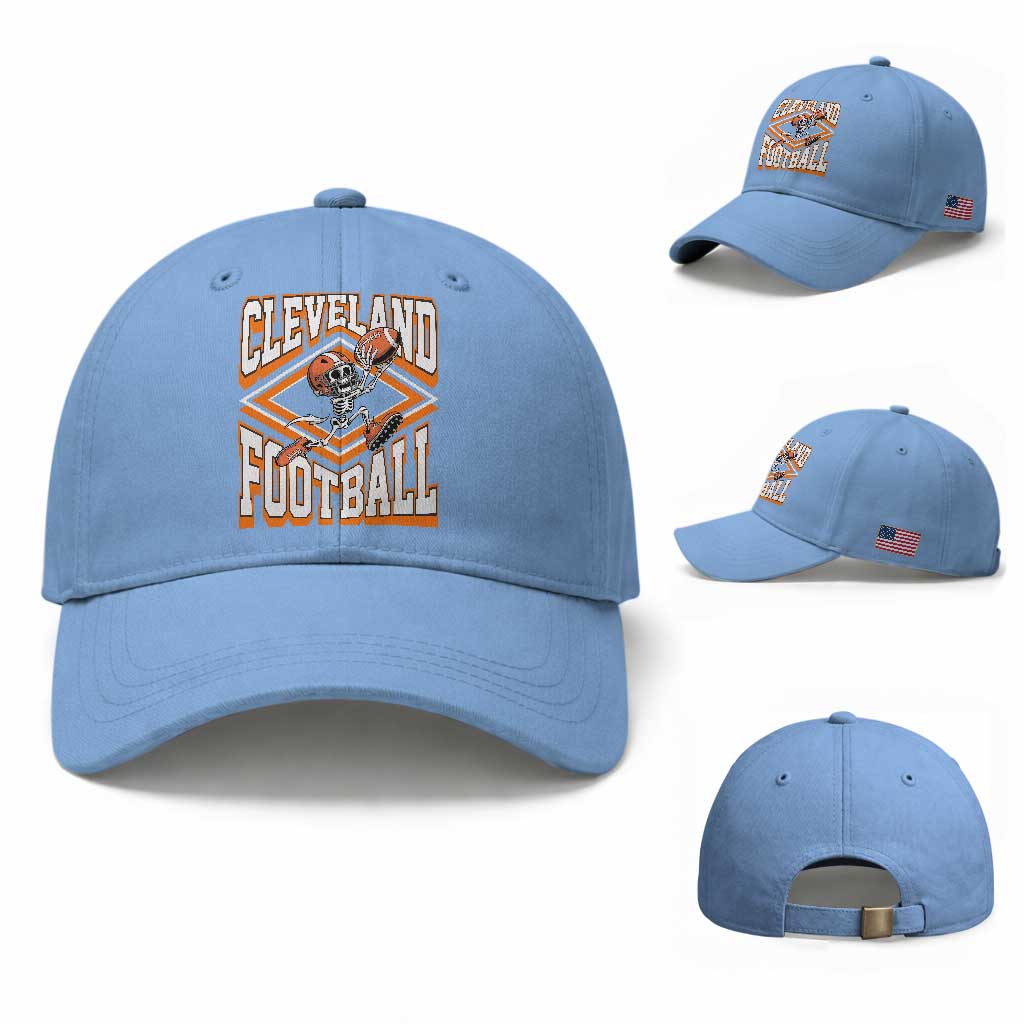 Funny Skeleton Dark Football Baseball Cap CFBB Fan Gift TS12 Baseball Cap Universal Fit Light Blue Print Your Wear