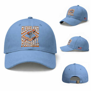 Funny Skeleton Dark Football Baseball Cap CFBB Fan Gift TS12 Baseball Cap Universal Fit Light Blue Print Your Wear