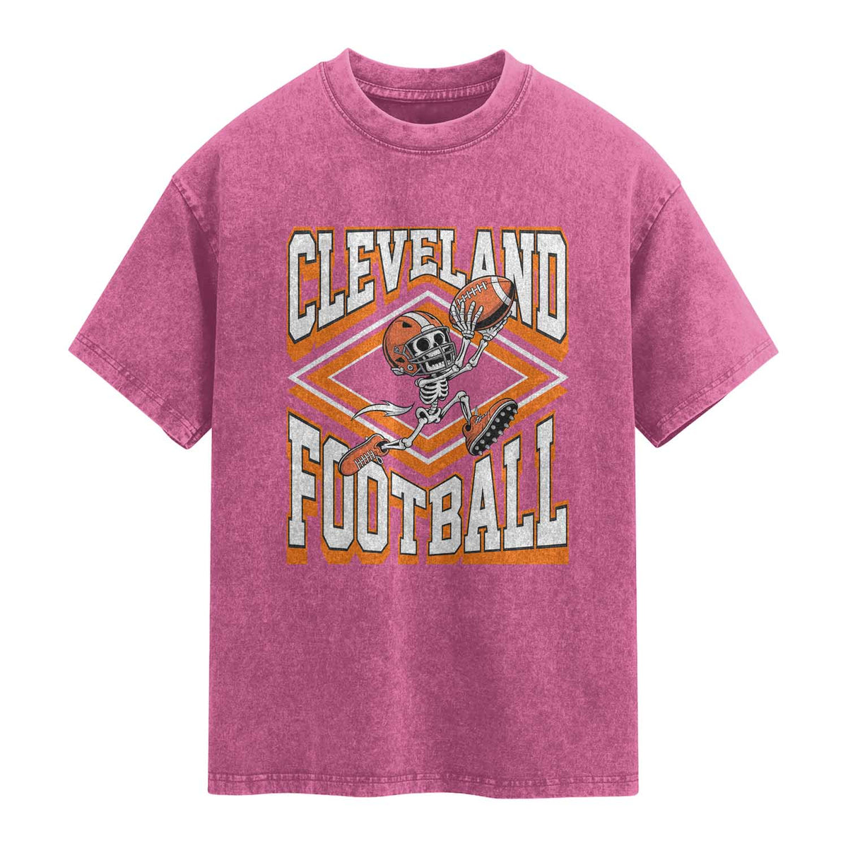 Funny Skeleton Dark Football Washed Cotton T-Shirt CFBB Fan Gift