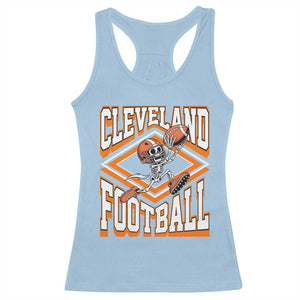 Funny Skeleton Dark Football Racerback Tank Top CFBB Fan Gift TS12 Light Blue Print Your Wear