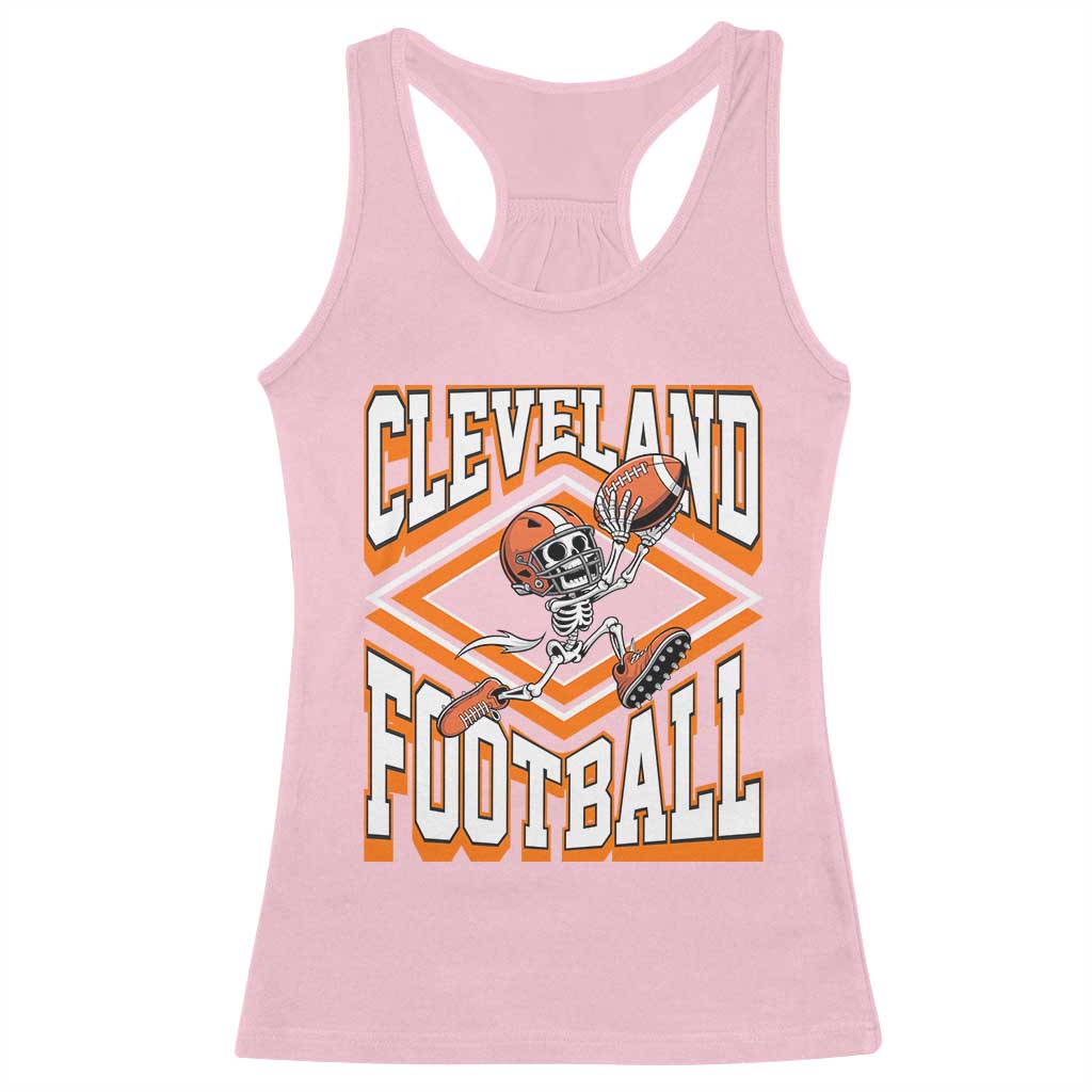 Funny Skeleton Dark Football Racerback Tank Top CFBB Fan Gift TS12 Light Pink Print Your Wear