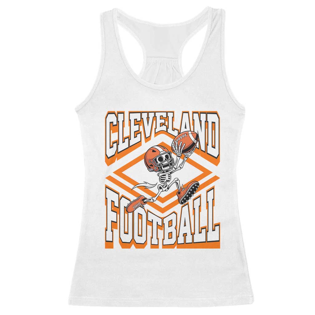Funny Skeleton Dark Football Racerback Tank Top CFBB Fan Gift TS12 White Print Your Wear