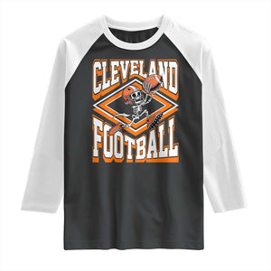 Funny Skeleton Dark Football Raglan Shirt CFBB Fan Gift TS12 Black White Print Your Wear