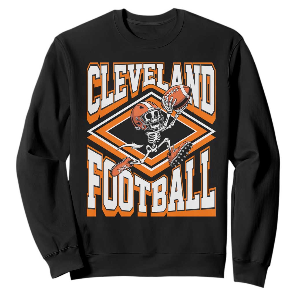 Funny Skeleton Dark Football Sweatshirt CFBB Fan Gift TS12 Black Print Your Wear