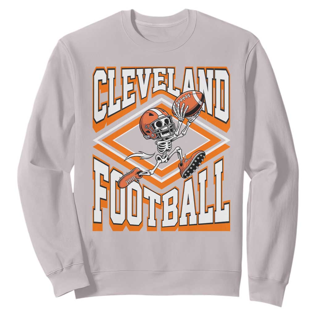 Funny Skeleton Dark Football Sweatshirt CFBB Fan Gift TS12 Ice Gray Print Your Wear