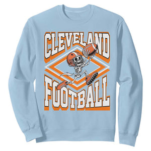 Funny Skeleton Dark Football Sweatshirt CFBB Fan Gift TS12 Light Blue Print Your Wear