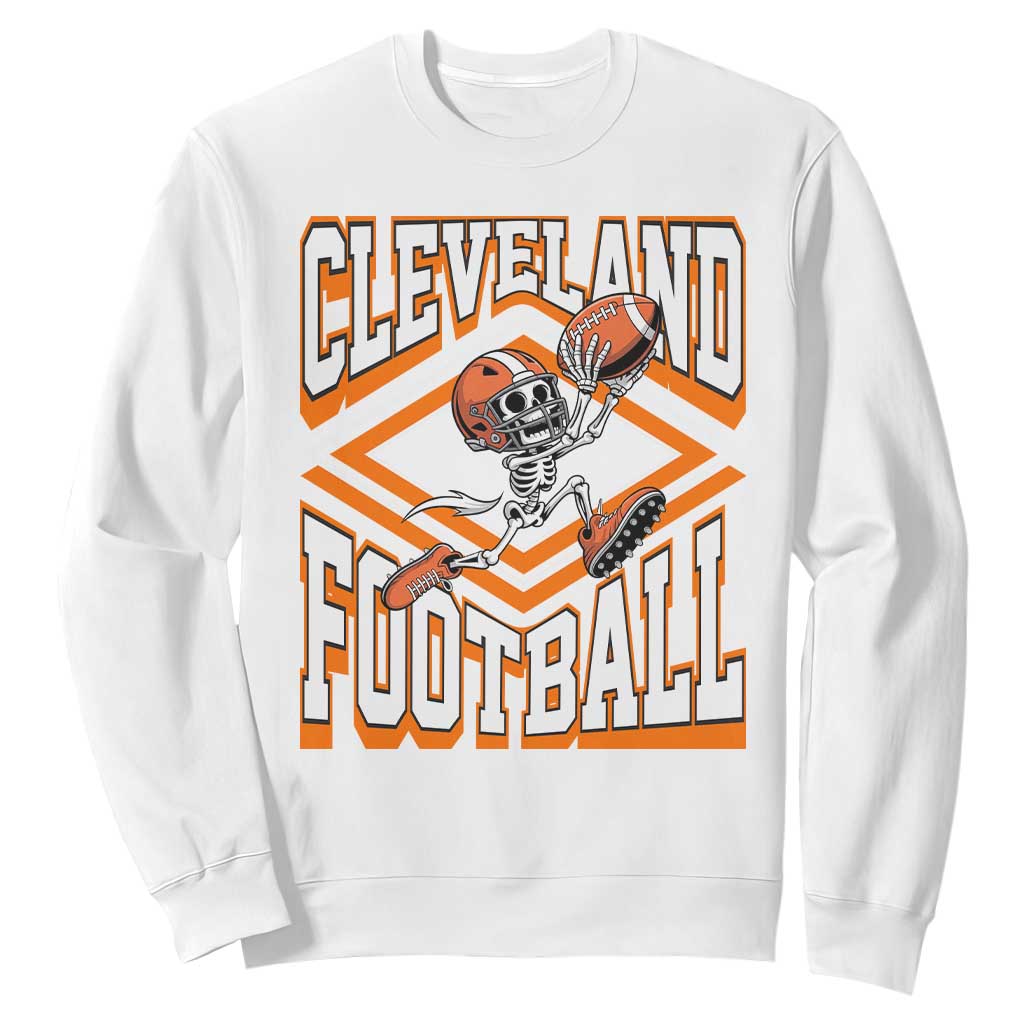 Funny Skeleton Dark Football Sweatshirt CFBB Fan Gift TS12 White Print Your Wear