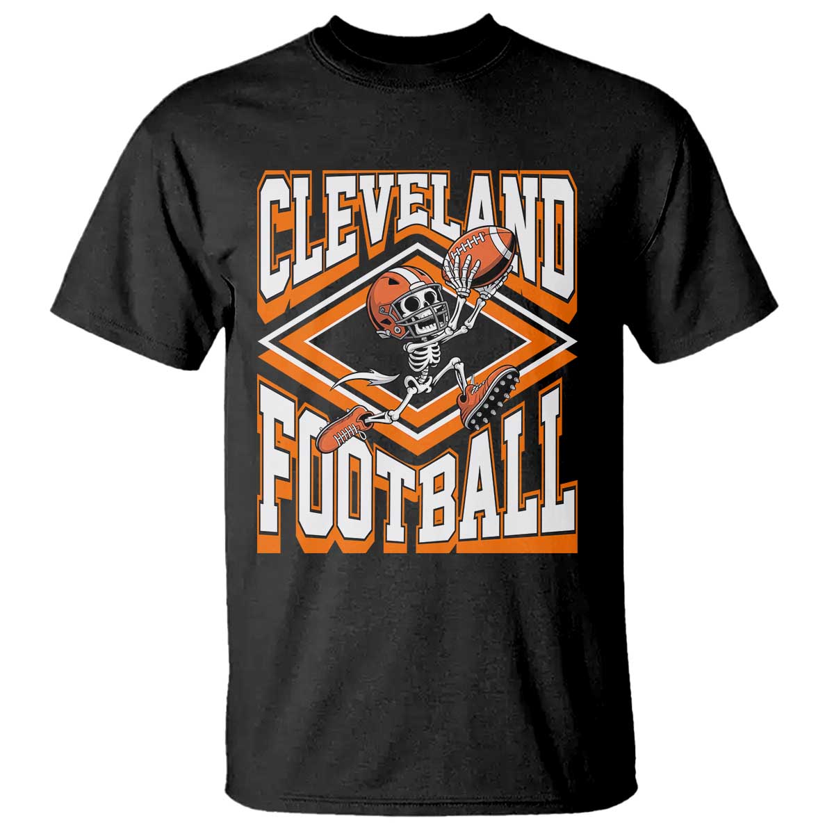 Funny Skeleton Dark Football T Shirt CFBB Fan Gift TS12 Black Print Your Wear