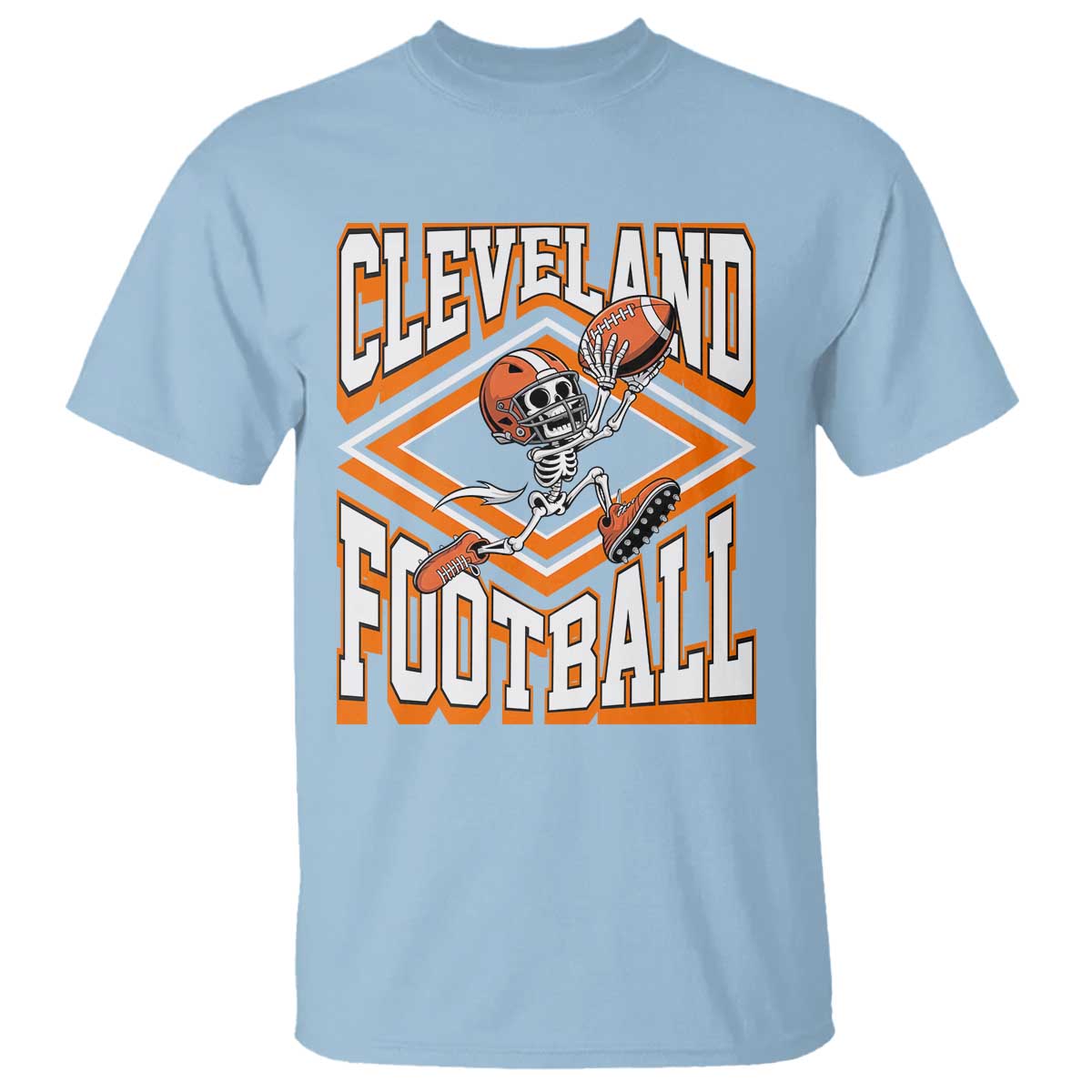 Funny Skeleton Dark Football T Shirt CFBB Fan Gift TS12 Light Blue Print Your Wear