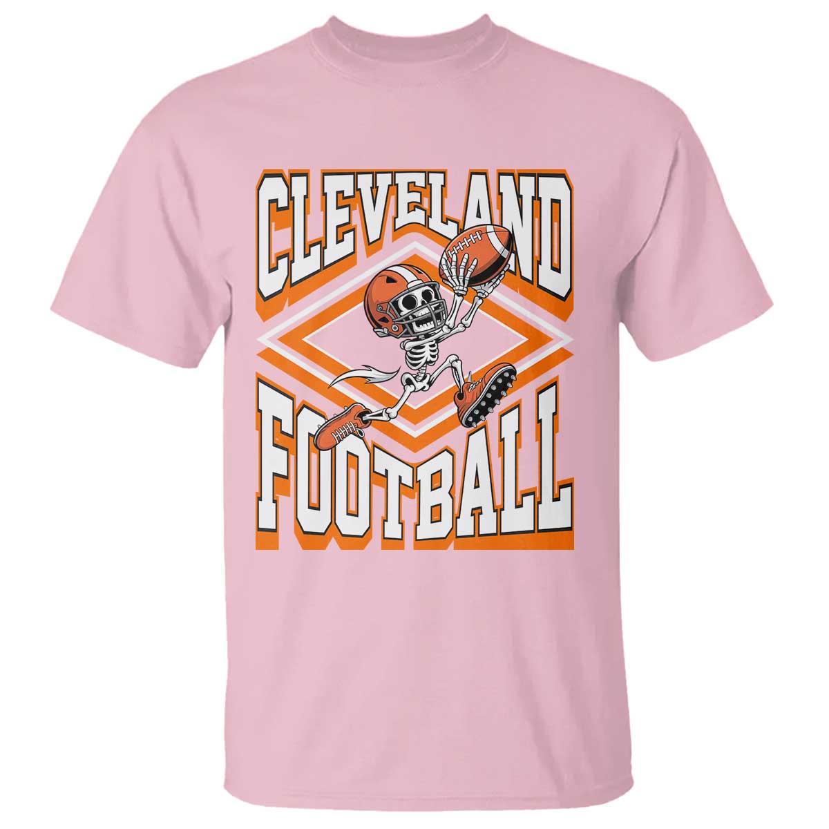 Funny Skeleton Dark Football T Shirt CFBB Fan Gift TS12 Light Pink Print Your Wear