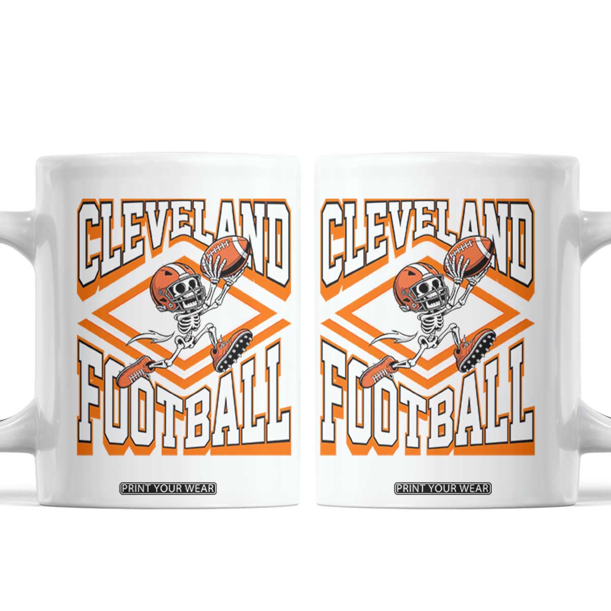 Funny Skeleton Dark Football Coffee Mug CFBB Fan Gift TS12 White Print Your Wear