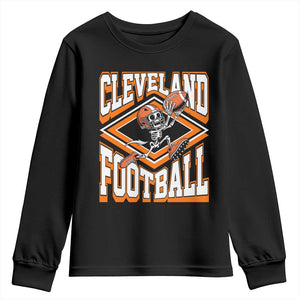 Funny Skeleton Dark Football Youth Sweatshirt CFBB Fan Gift TS12 Black Print Your Wear