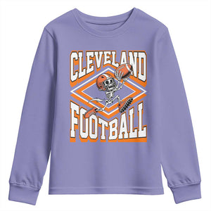 Funny Skeleton Dark Football Youth Sweatshirt CFBB Fan Gift TS12 Violet Print Your Wear