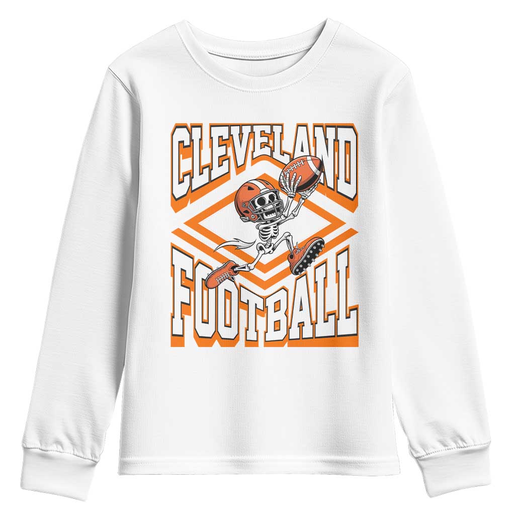 Funny Skeleton Dark Football Youth Sweatshirt CFBB Fan Gift TS12 White Print Your Wear