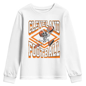 Funny Skeleton Dark Football Youth Sweatshirt CFBB Fan Gift TS12 White Print Your Wear