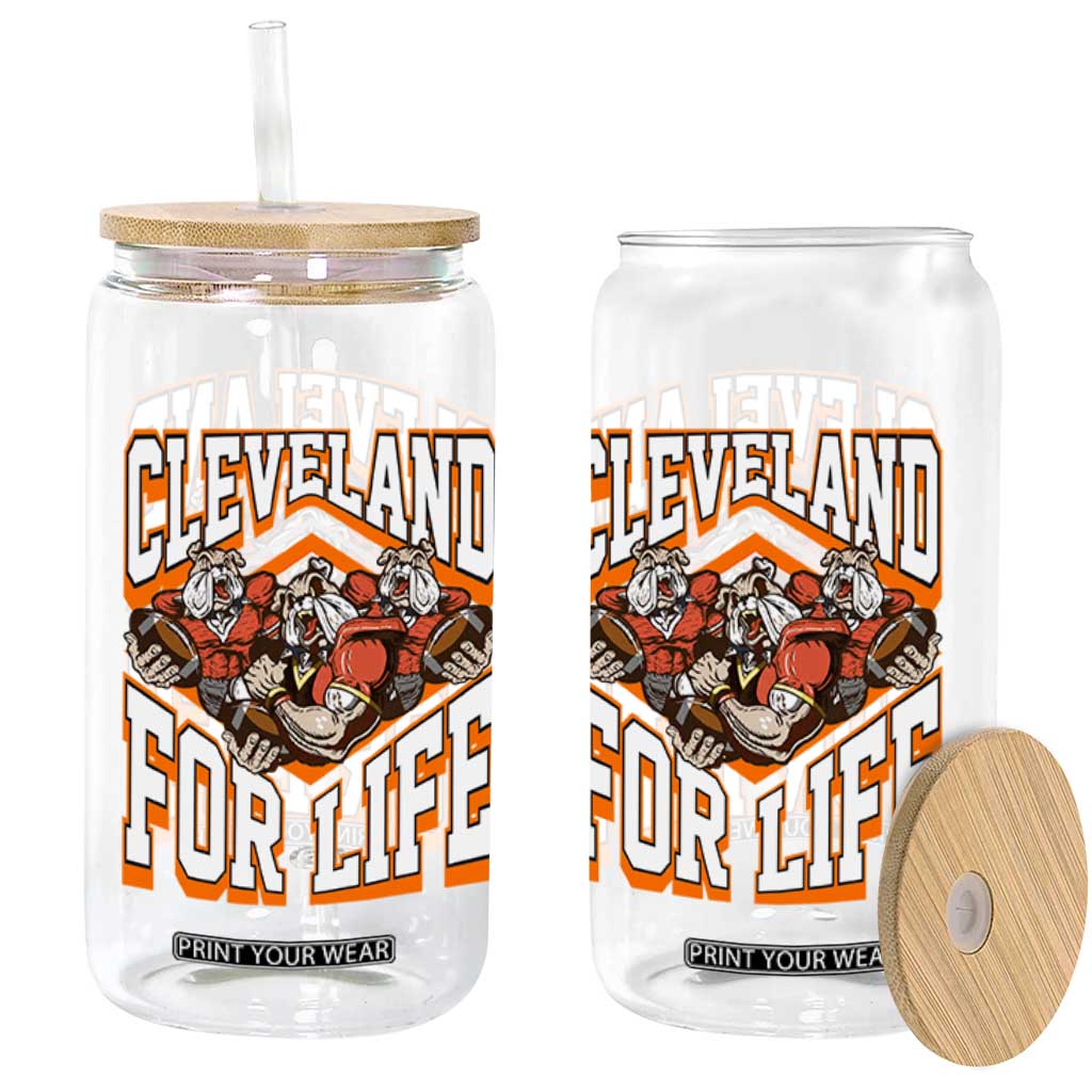 Cleveland For Life Glass Can CFBB Fan Gift TS12 Print Your Wear